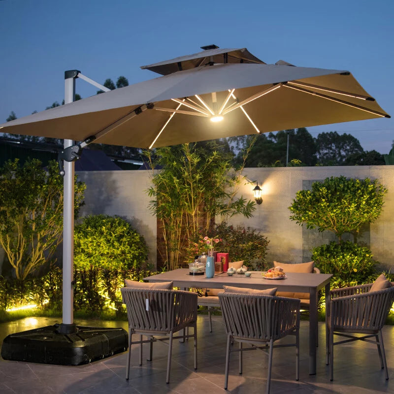 Shayd - 3m Sky Outdoor Cantilever Umbrella With Light – Homestylez
