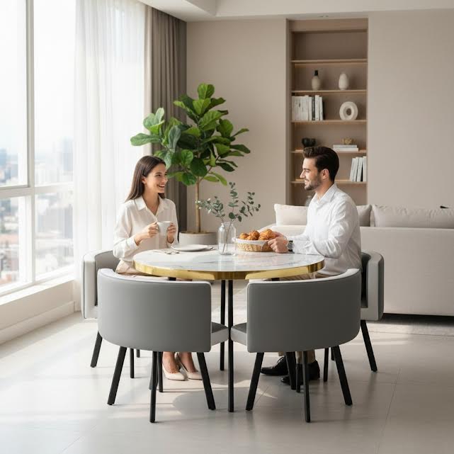 Nu Dekor - Nalia 5pc Round Dining Table Set