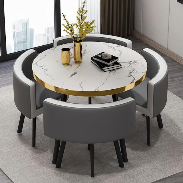 Nu Dekor - Nalia 5pc Round Dining Table Set