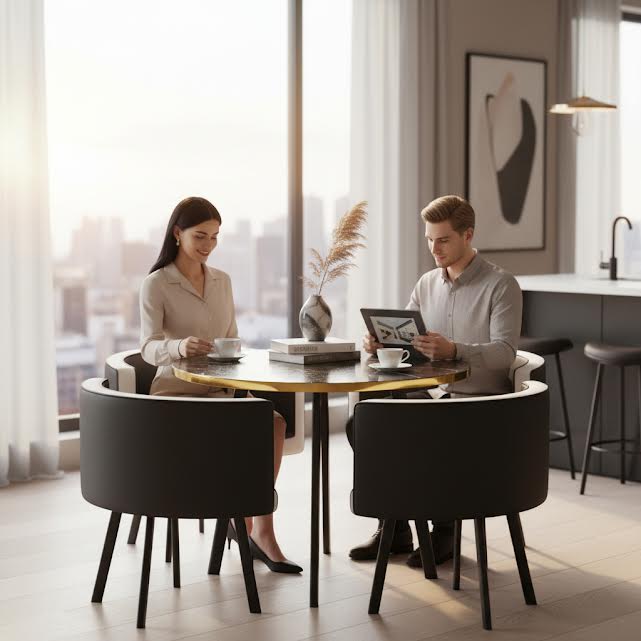 Nu Dekor - Nalia 5pc Round Dining Table Set