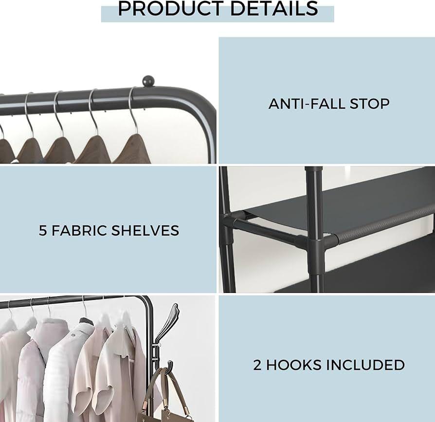 Nu Dekor - 5 Tier Multi-Purpose Shoe and Clothing Rack