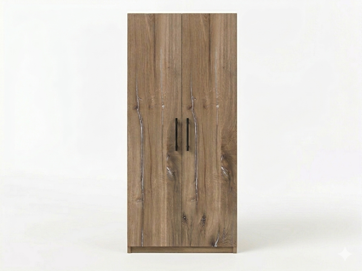 Nu Dekor - 2-Door Multi-Storage Wardrobe With Clothing Rail and Shelves