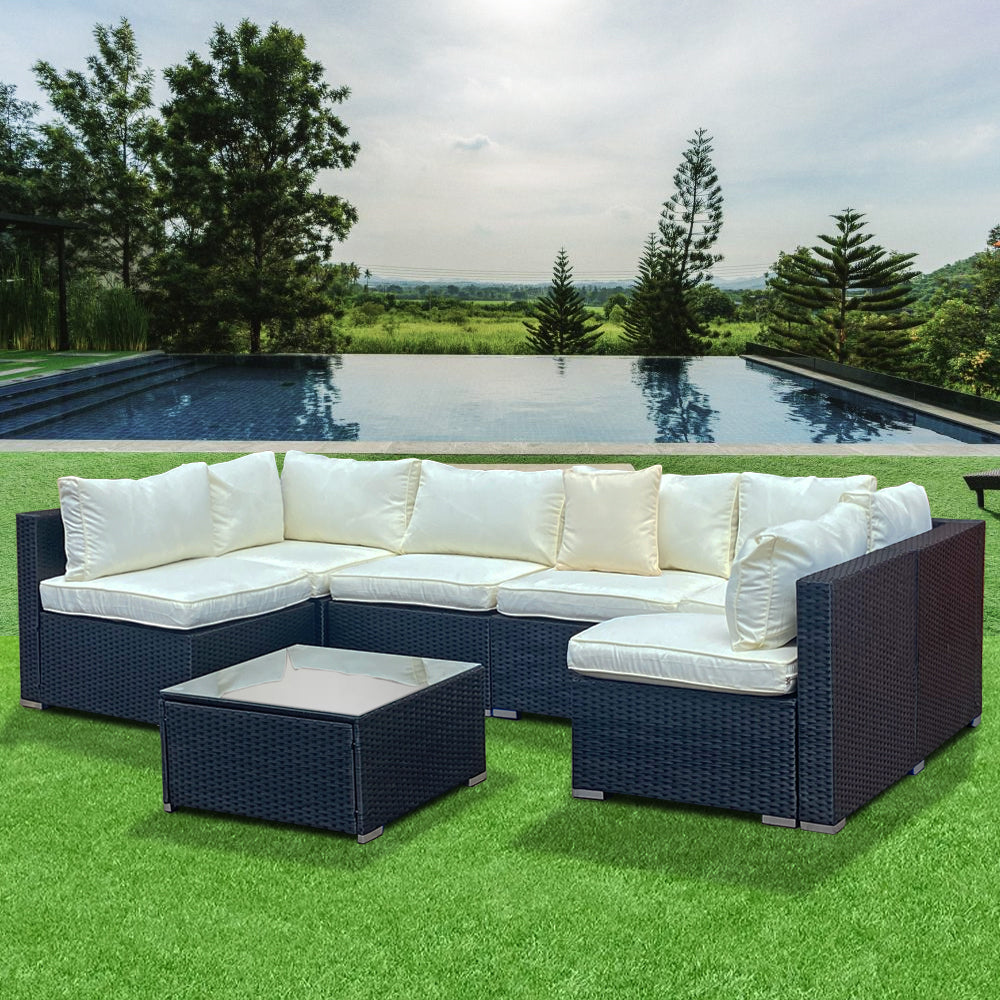 Shayd - 7PC Bali Outdoor Rattan 6-Seater Patio Set – Homestylez