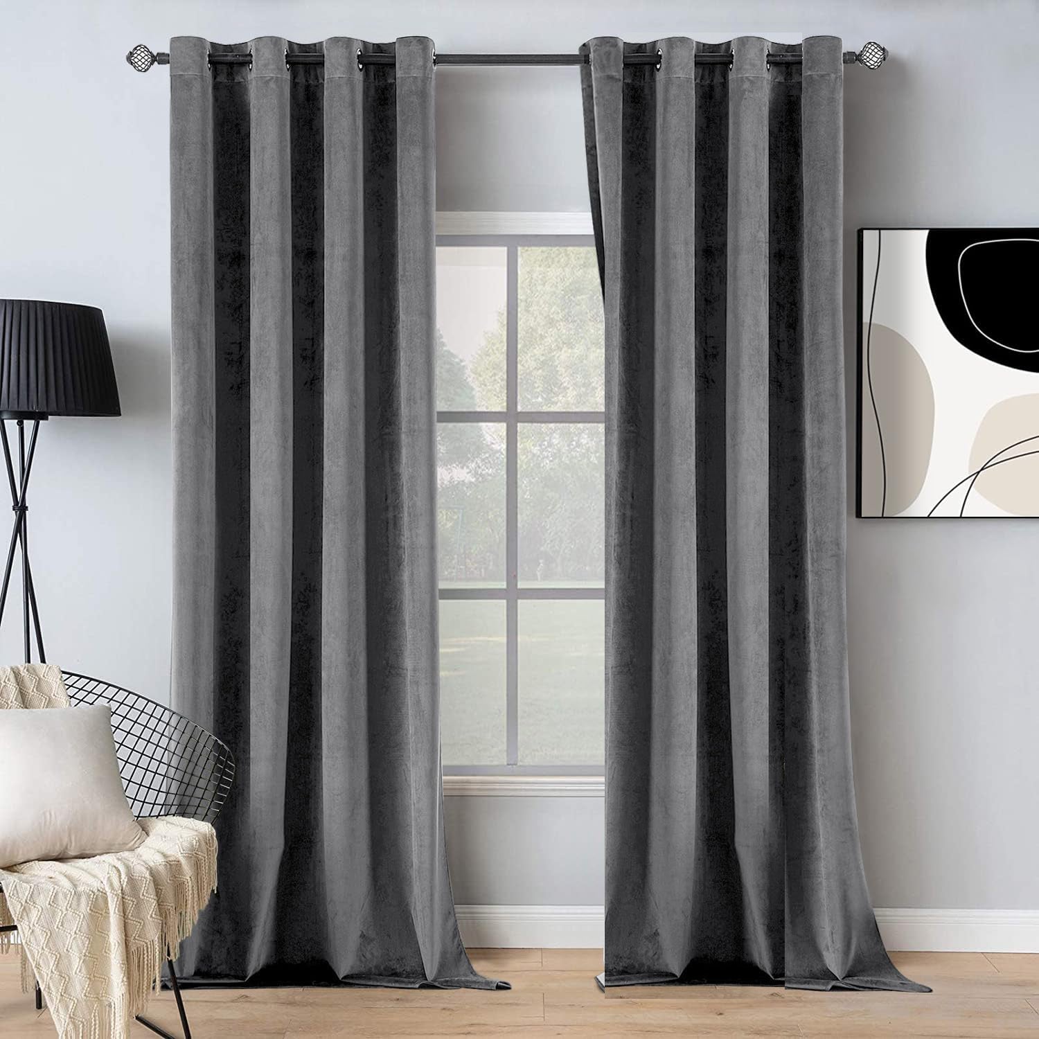 Nu Dekor - 3m Velvet Blackout Eyelet Curtains