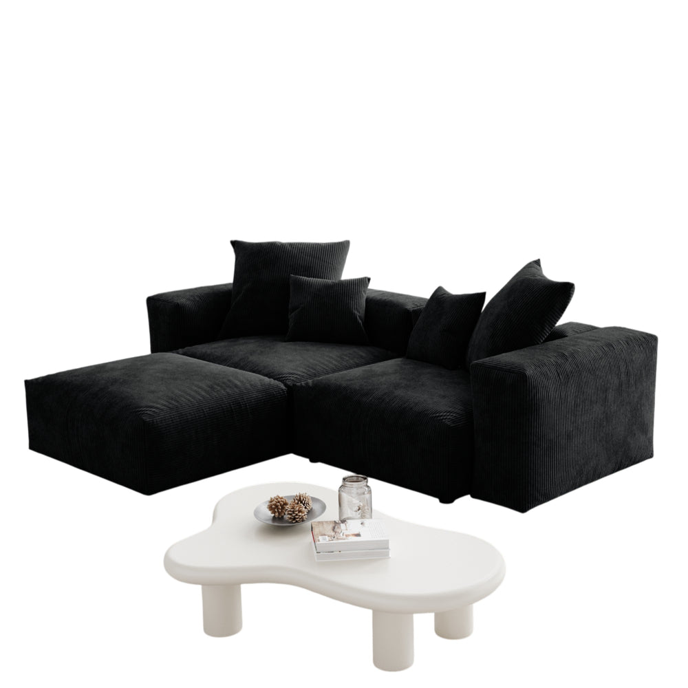 Nu Dekor - Corduroy 2 Seater Corner Couch