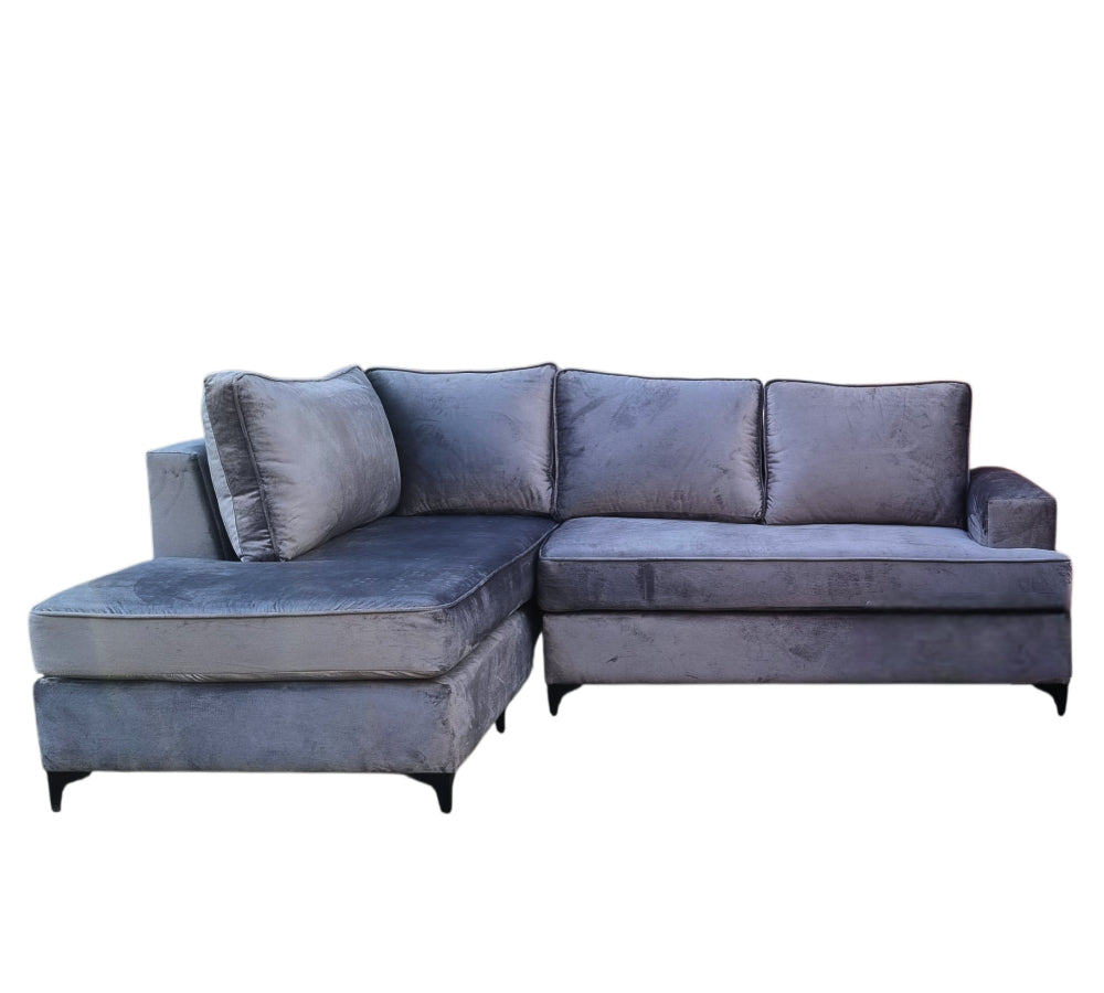 Nu Dekor - 3 Seater L-Shape Velvet Couch