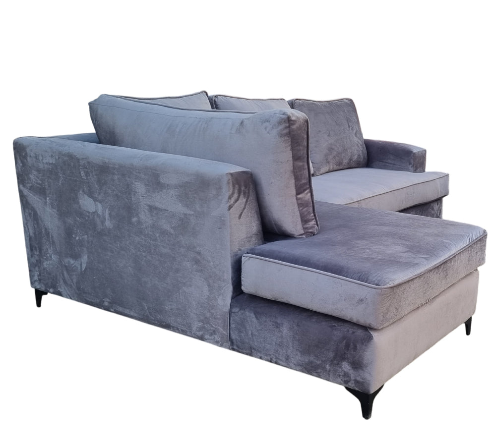 Nu Dekor - 3 Seater L-Shape Velvet Couch