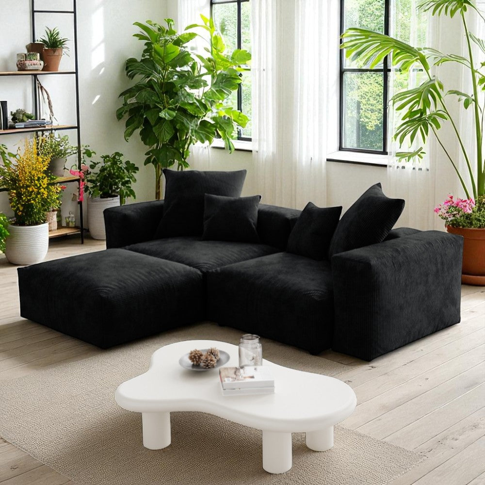 Nu Dekor - Corduroy 2 Seater Corner Couch