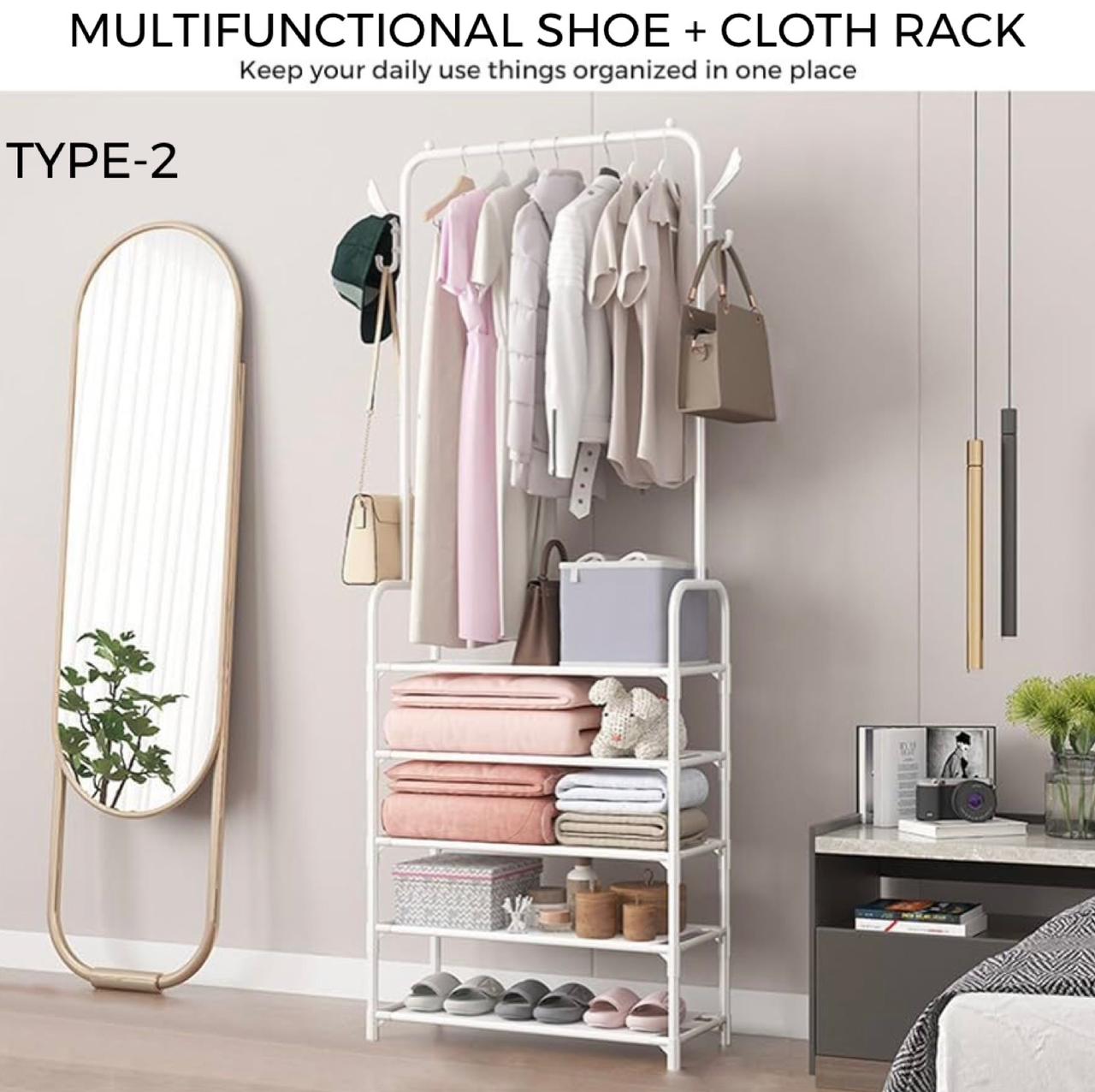 Nu Dekor - 5 Tier Multi-Purpose Shoe and Clothing Rack