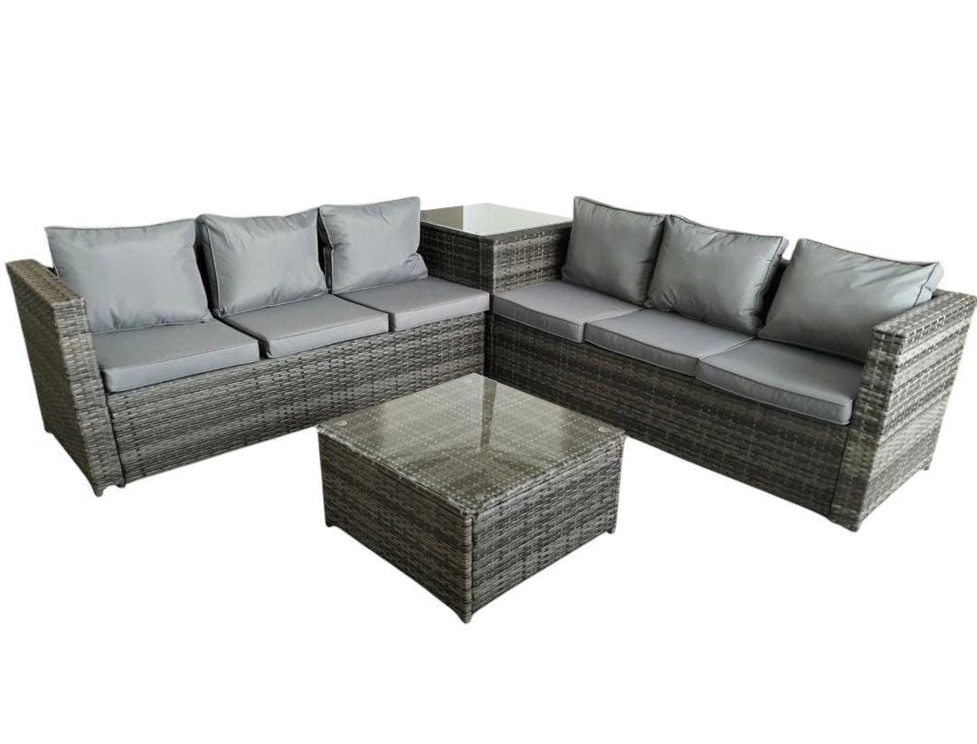 Shayd - 4PC Outdoor Rattan 6-Seater Patio Set