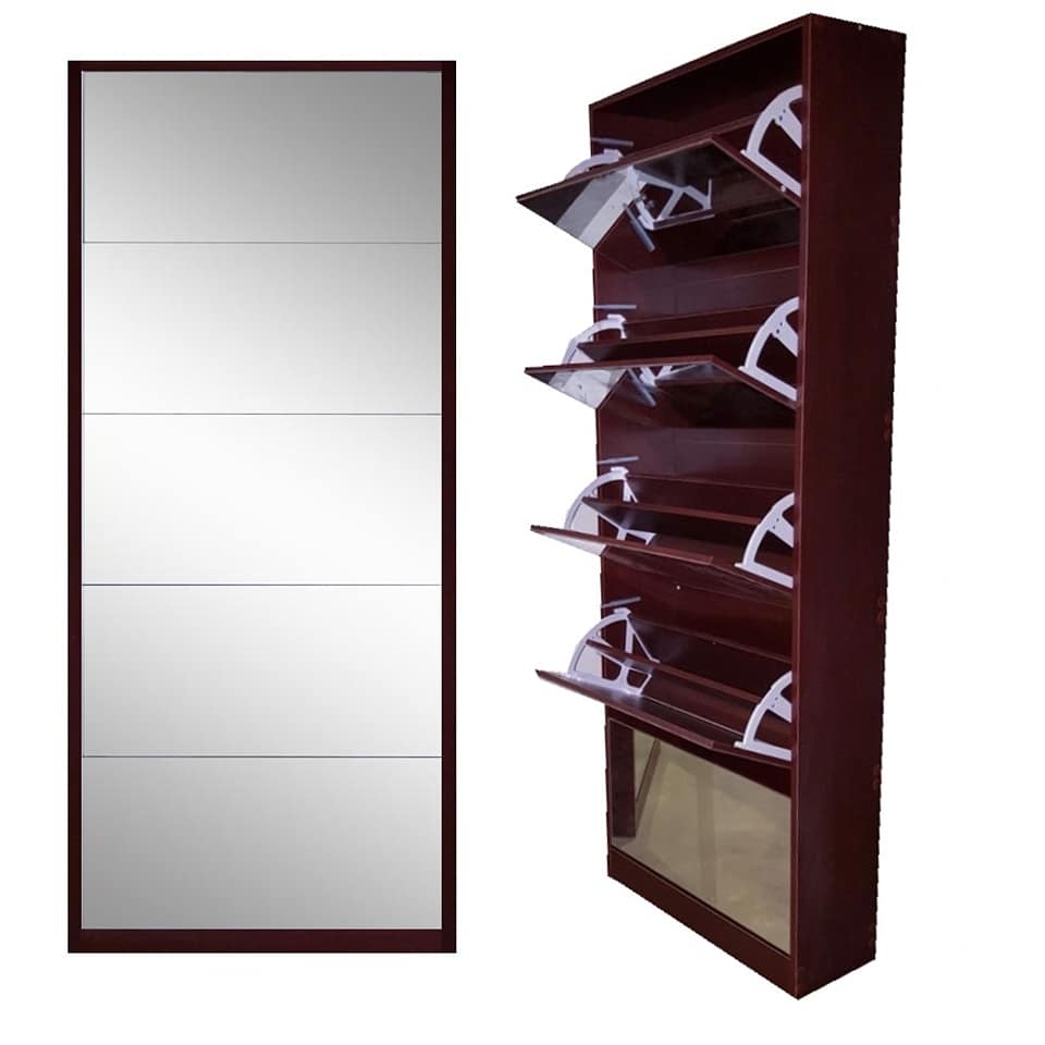 Nu Dekor - 5 Tier Mirror Shoe Cabinet