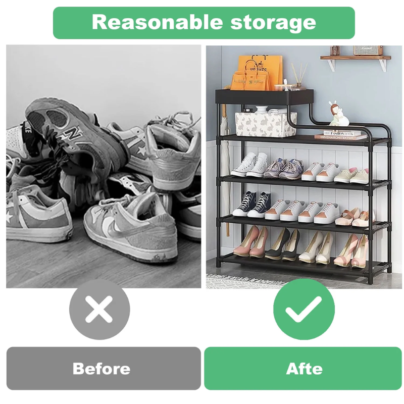 Nu Dekor - 5 Tier L-Shape Storage Shoe Rack