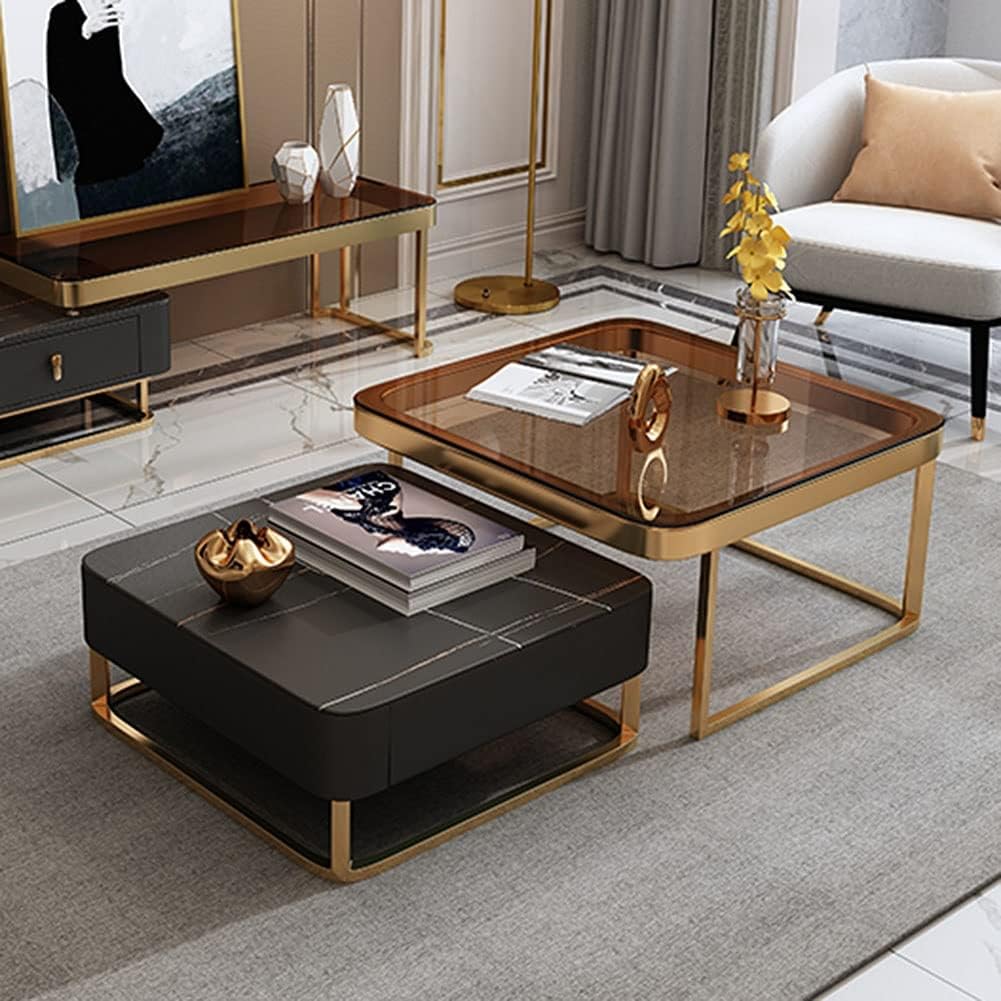 Nu Dekor - Ava Nesting Glass Coffee Table