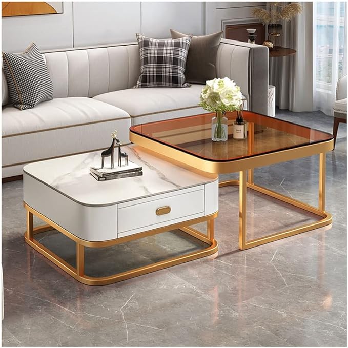 Nu Dekor - Ava Nesting Glass Coffee Table