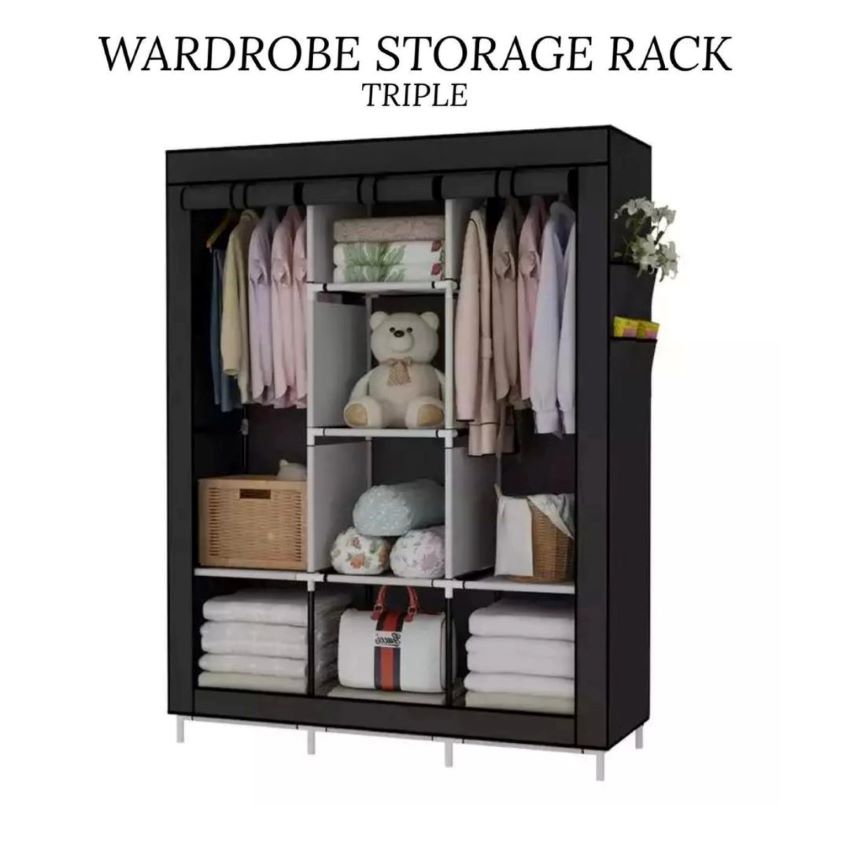 Nudekor - Triple Wardrobe Storage Rack – Homestylez