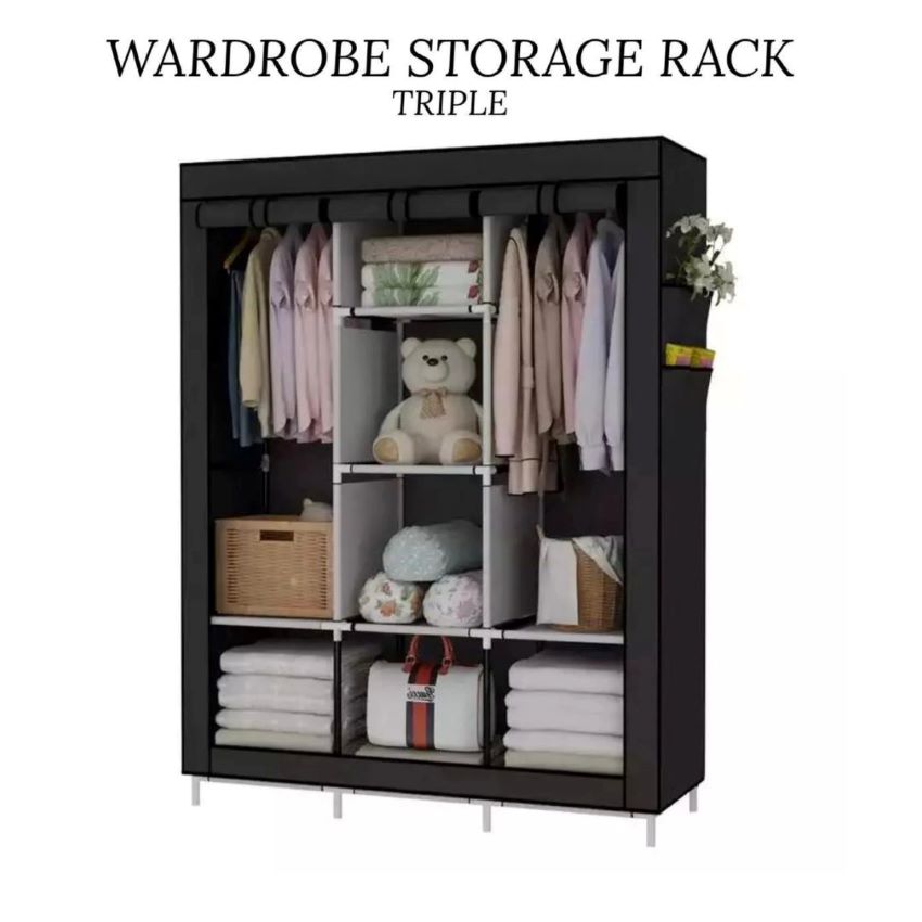 Nudekor - Triple Wardrobe Storage Rack