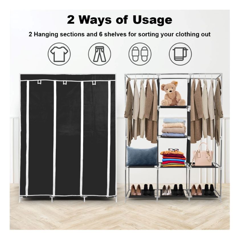 Nudekor - Triple Wardrobe Storage Rack – Homestylez
