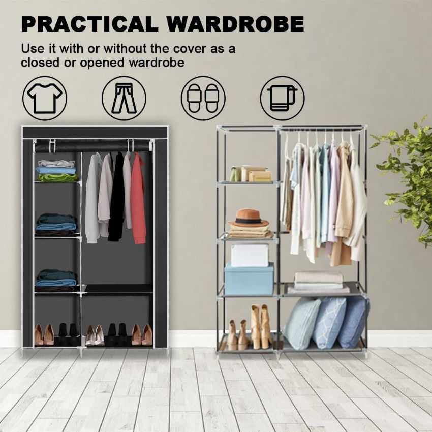 Wardrobe Side Rack Nudekor - Double Wardrobe Storage Rack – Homestylez