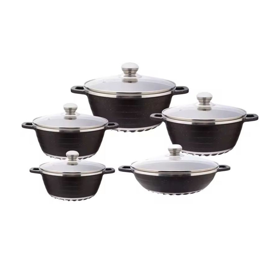 Unique 10 Piece Non-stick Pot Set