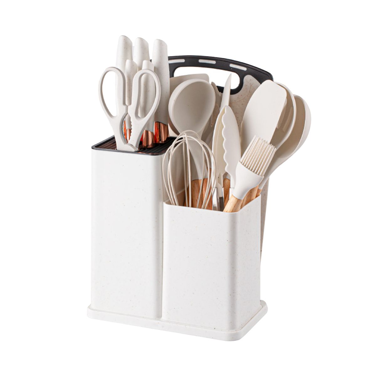 HomePro - 19 Piece Silicone Cookware Utensil Set with Chopping Board