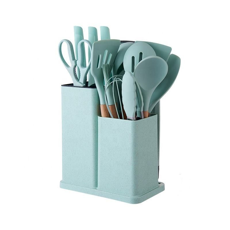 HomePro - 19 Piece Silicone Cookware Utensil Set with Chopping Board