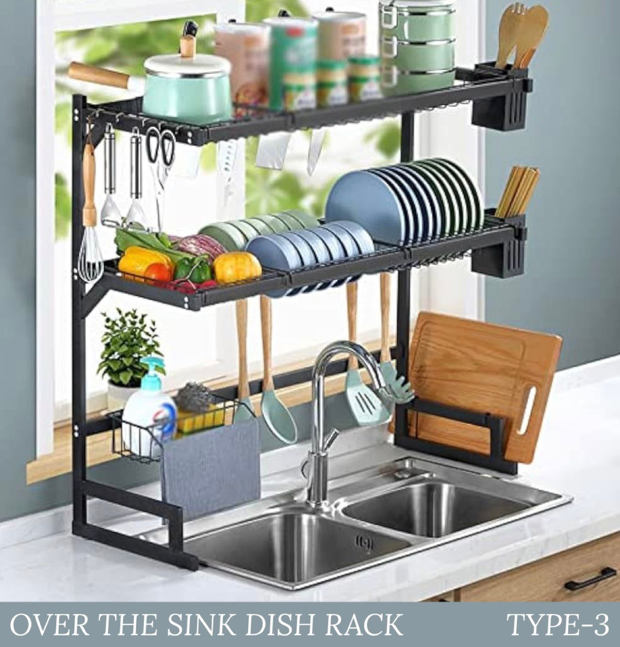 Compact - 2 Tier Over Sink Dish Drying Rack