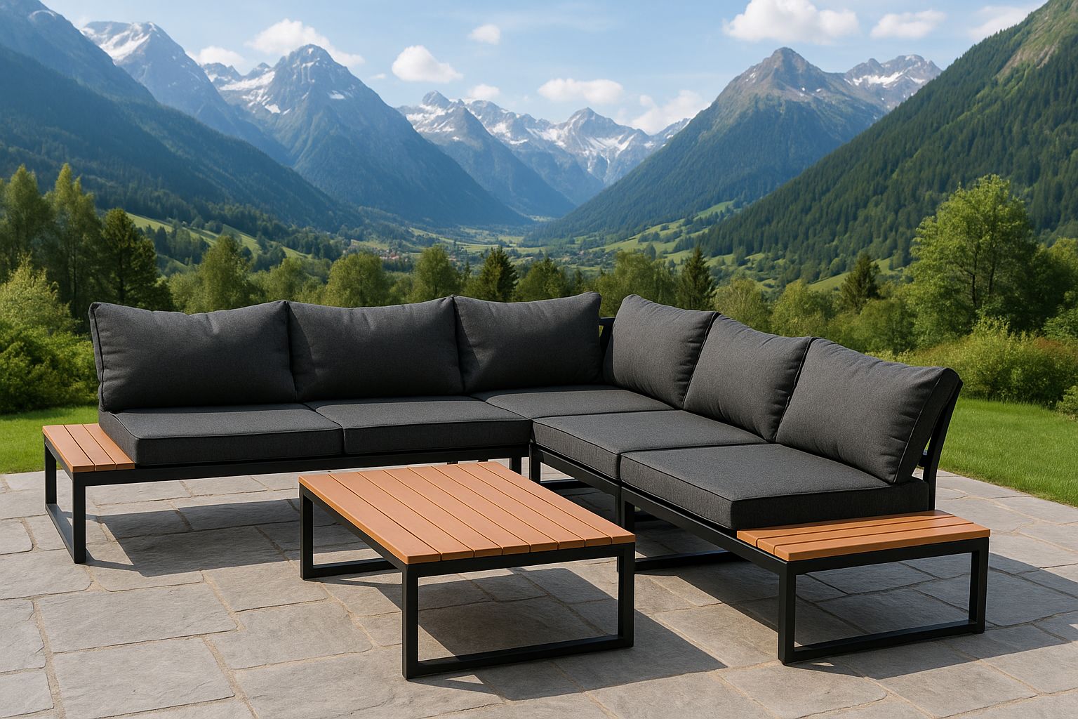 Shayd - 4pc Idris Indoor/Outdoor Corner Sofa Set