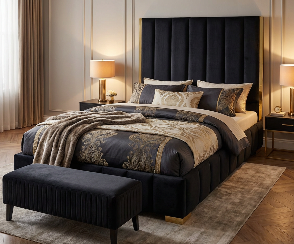 Nu Dekor - Aemilia Bed Base & Headboard