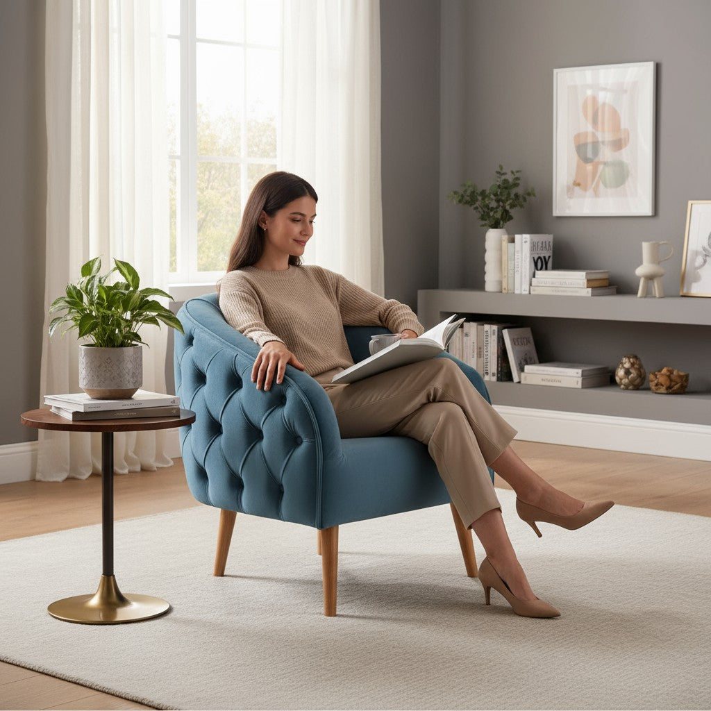 Nu Dekor - Bella Button Velvet Chair - Demo Stock