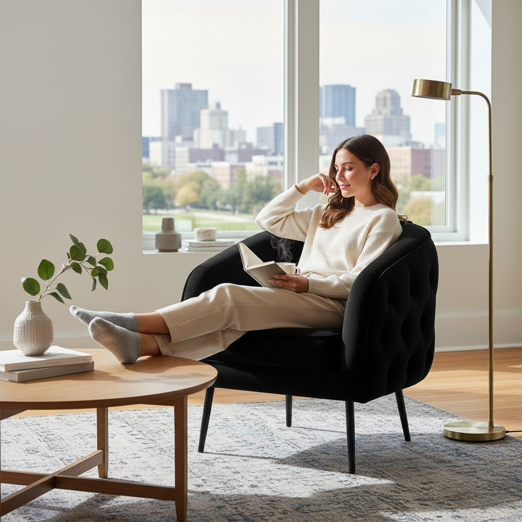 Nu Dekor - Belleau Button Velvet Occasional Chair