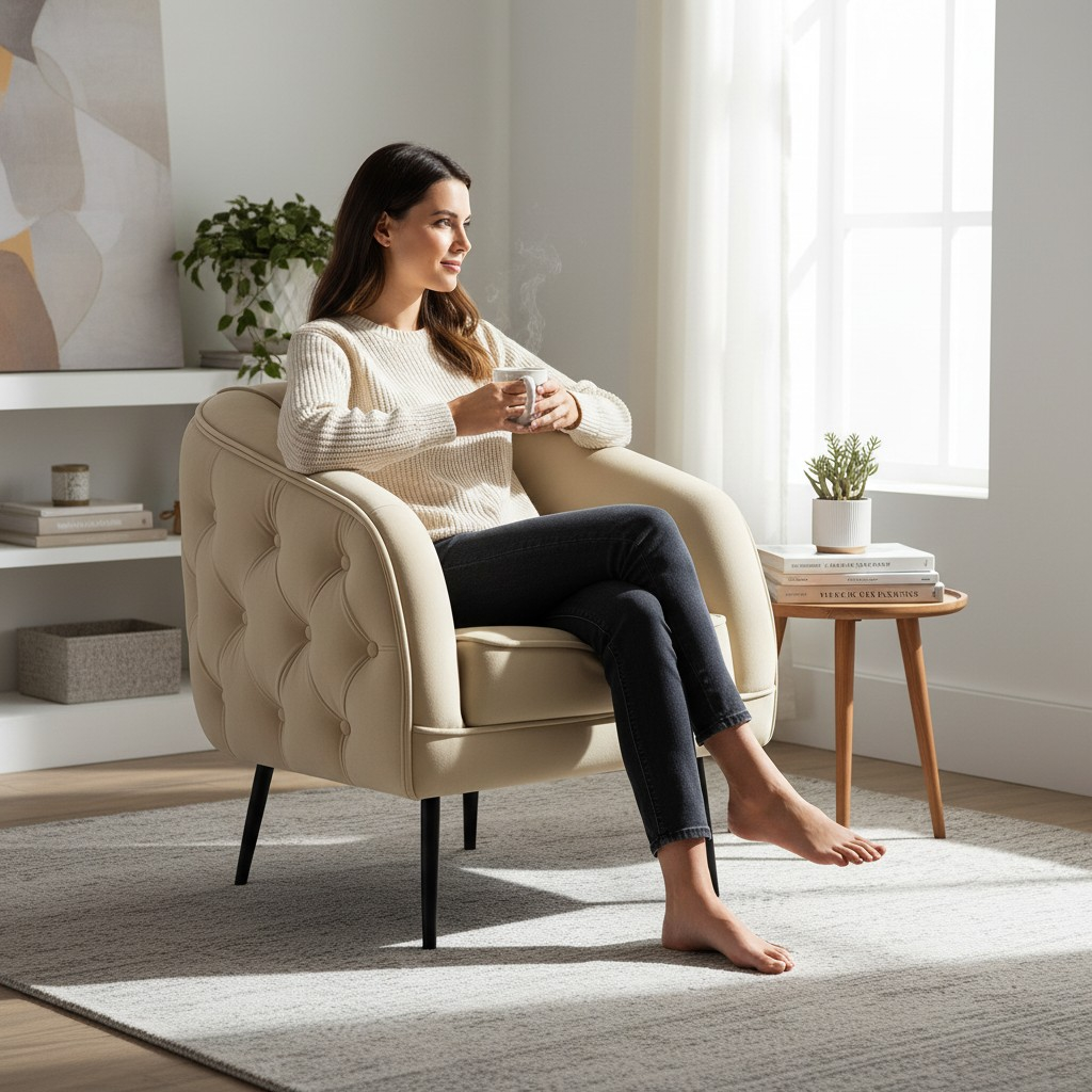 Nu Dekor - Belleau Button Velvet Occasional Chair