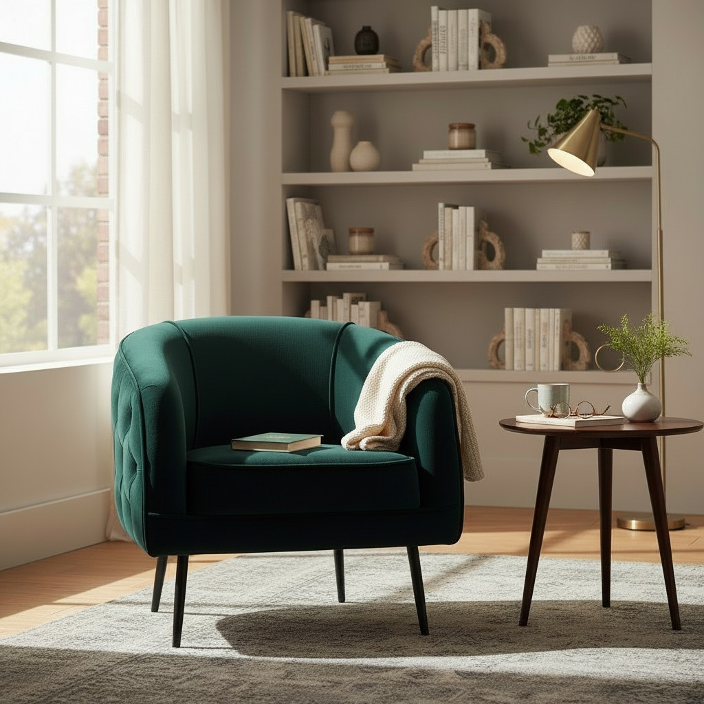 Nu Dekor - Belleau Button Velvet Occasional Chair