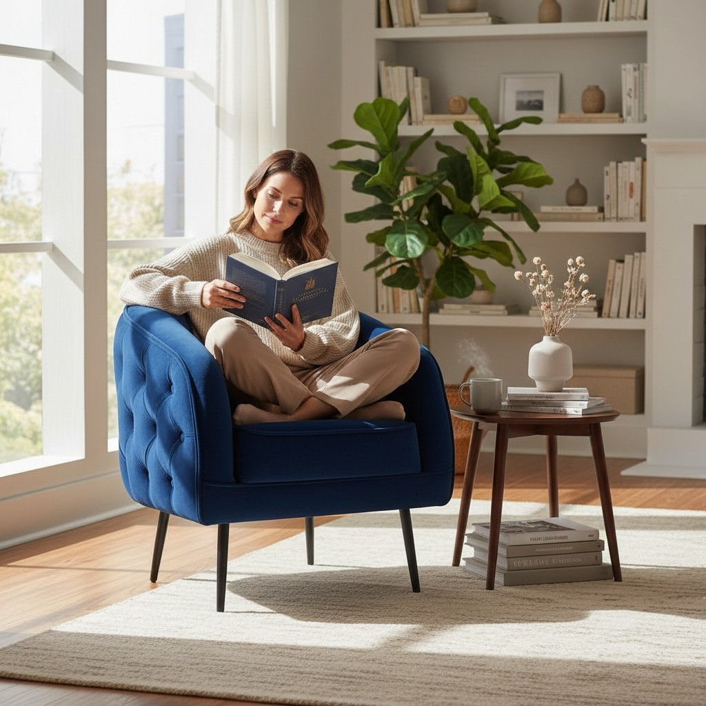 Nu Dekor - Belleau Button Velvet Occasional Chair