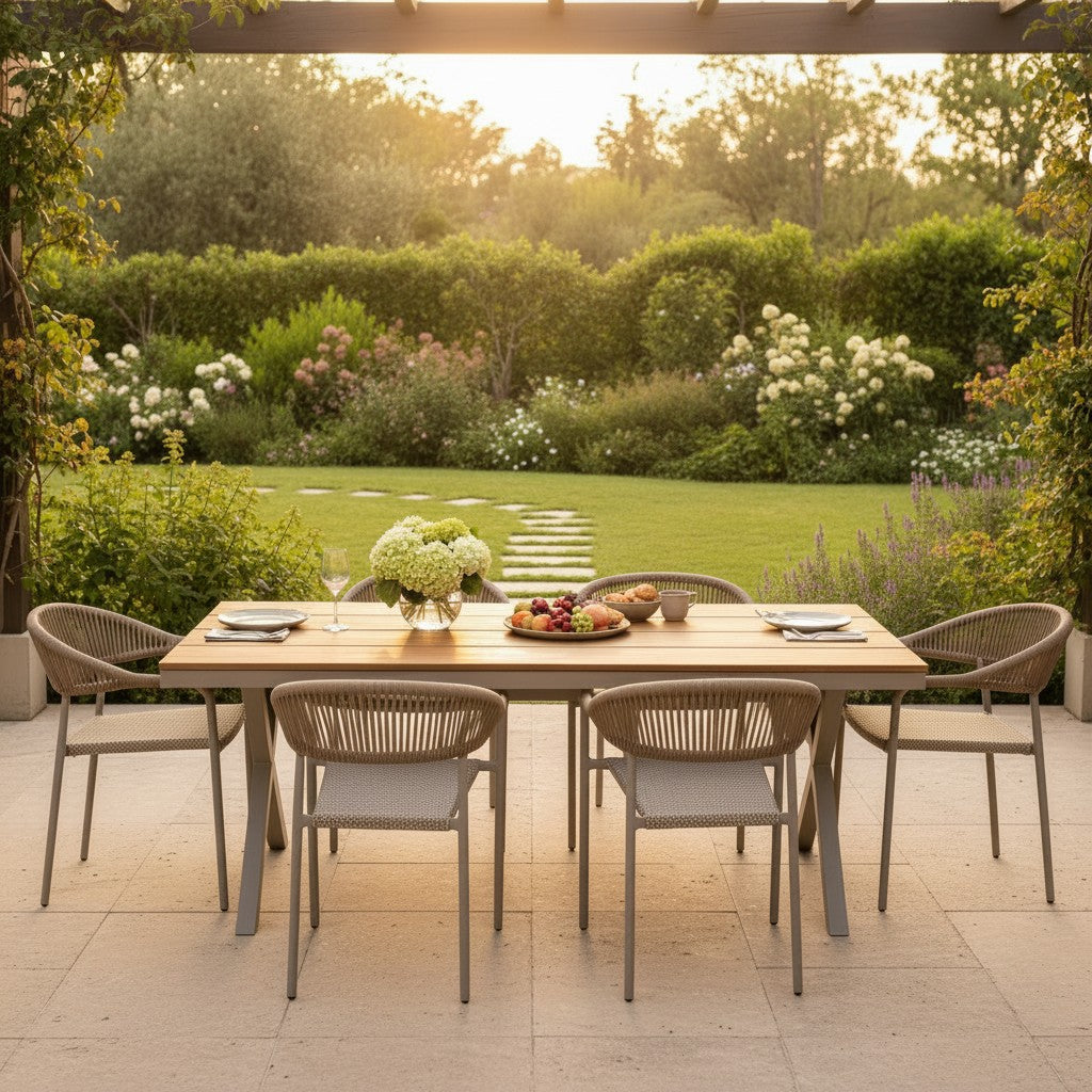 Shayd - Capri 6 Seater Indoor/Outdoor Dining Table Set