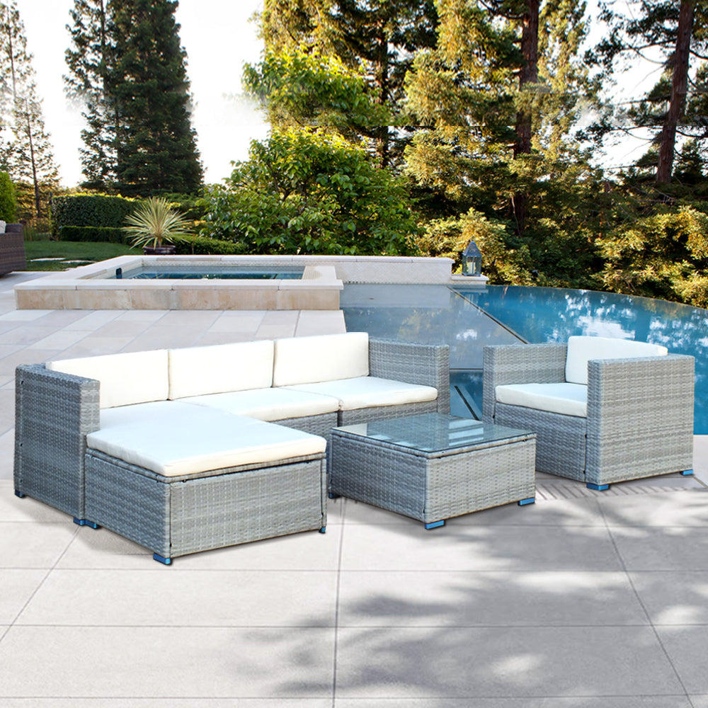 Shayd - 6PC Cyprus Outdoor Rattan Patio Set