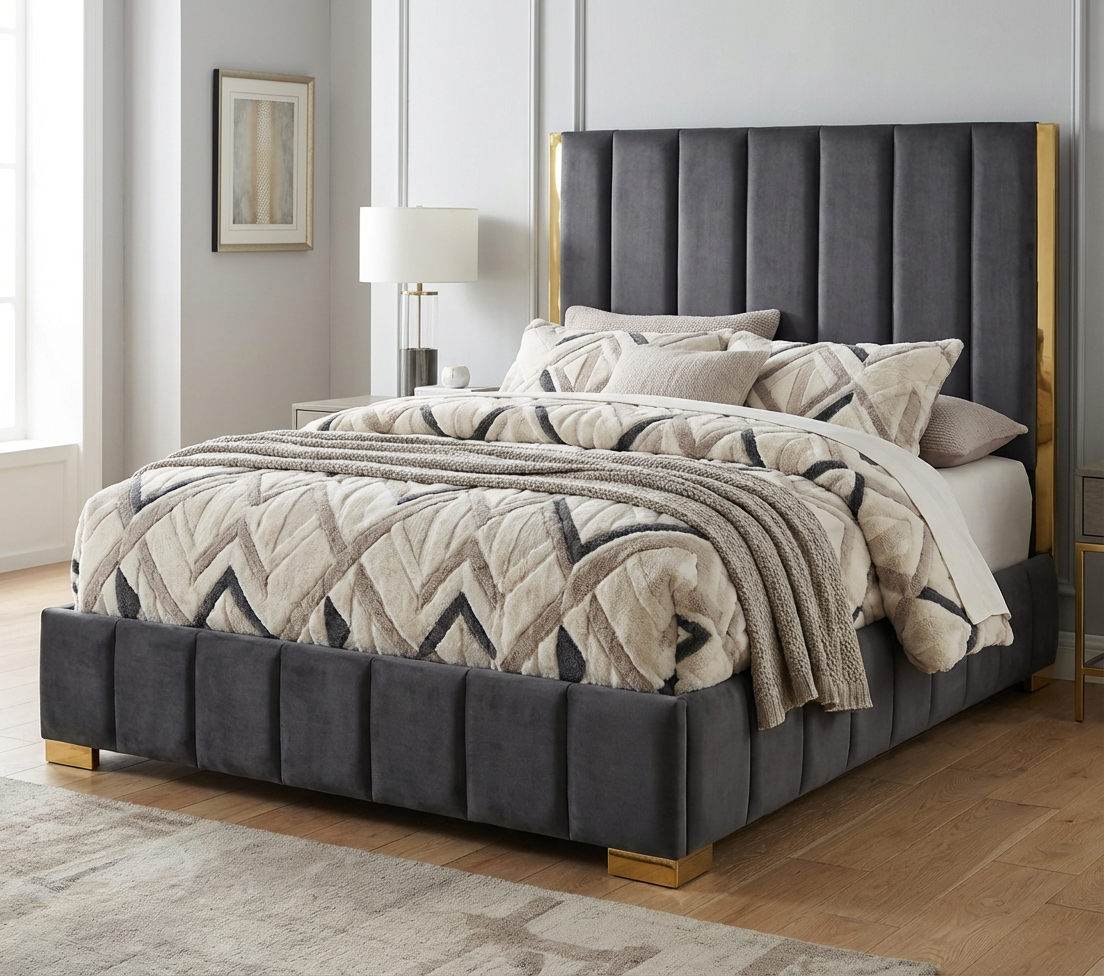Nu Dekor - Aemilia Bed Base & Headboard
