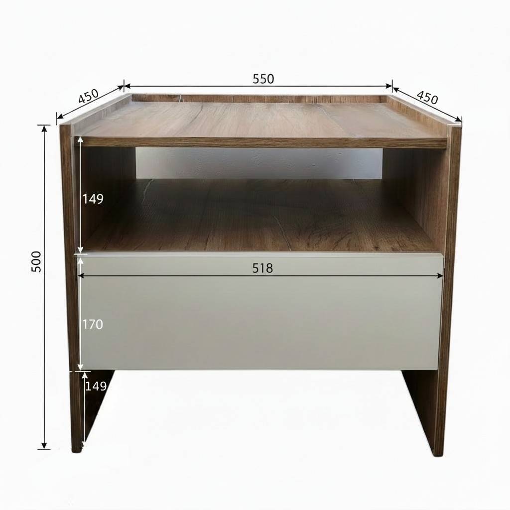 Nu Dekor - 2 Tone Anchor Bedside Pedestal