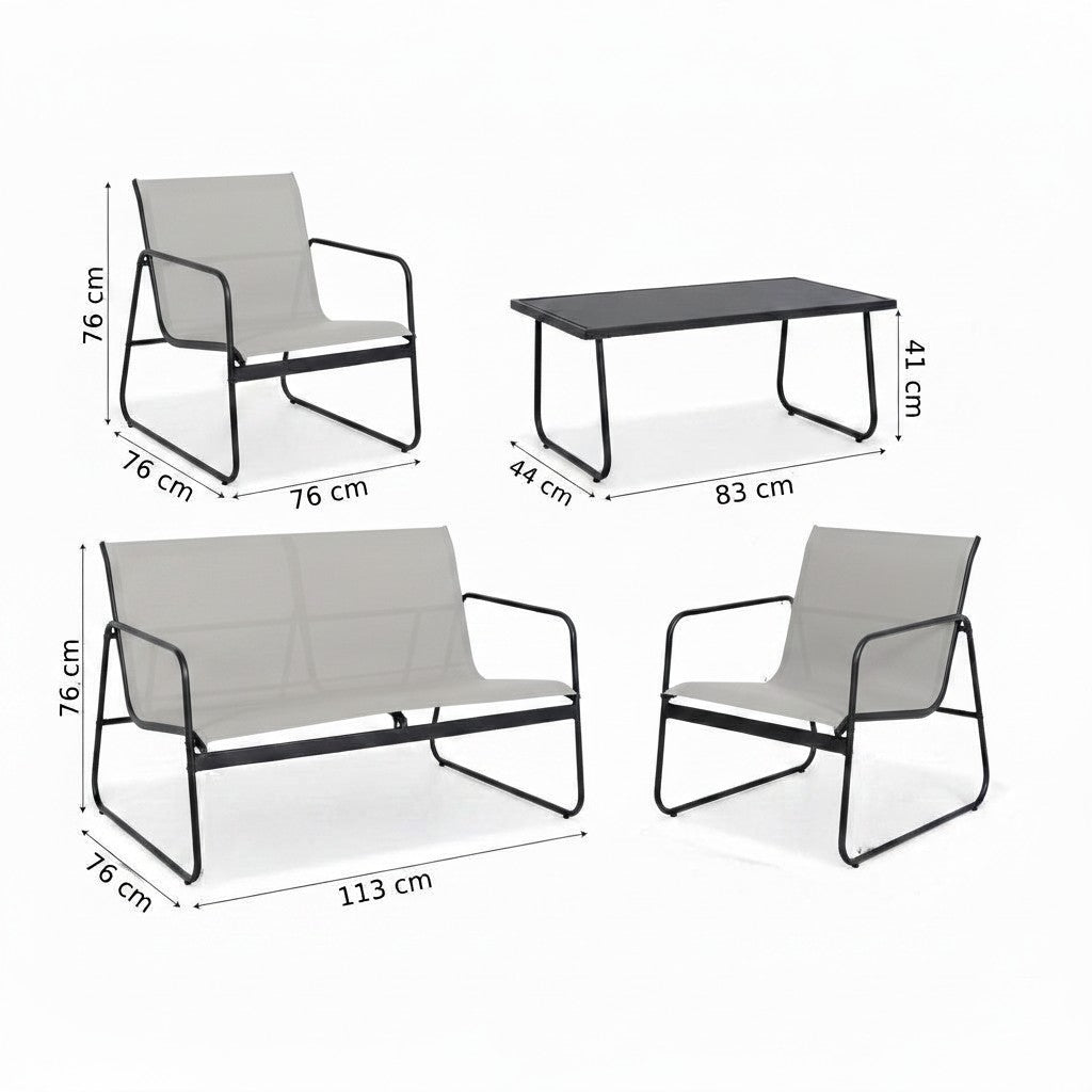 Shayd - 4pc Stanely Outdoor Patio Set