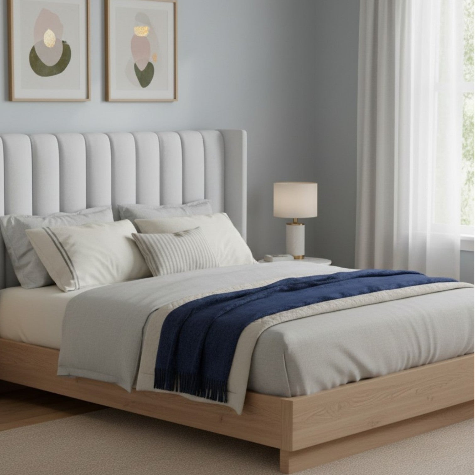 Nu Dekor - Secilia Velvet Paneled Tufted Headboard