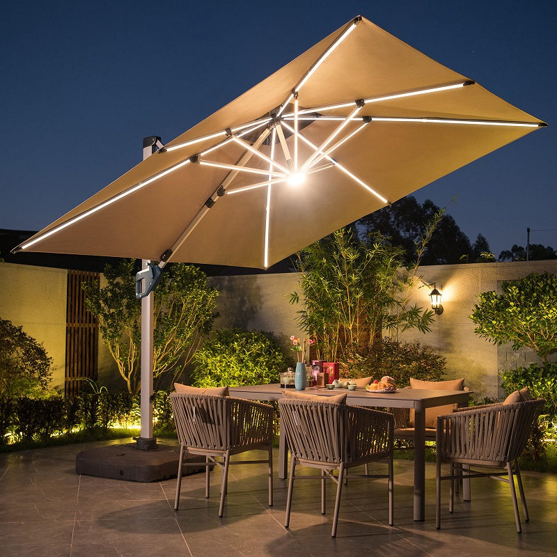 Shayd - 3m Sky Outdoor Cantilever Umbrella With Light