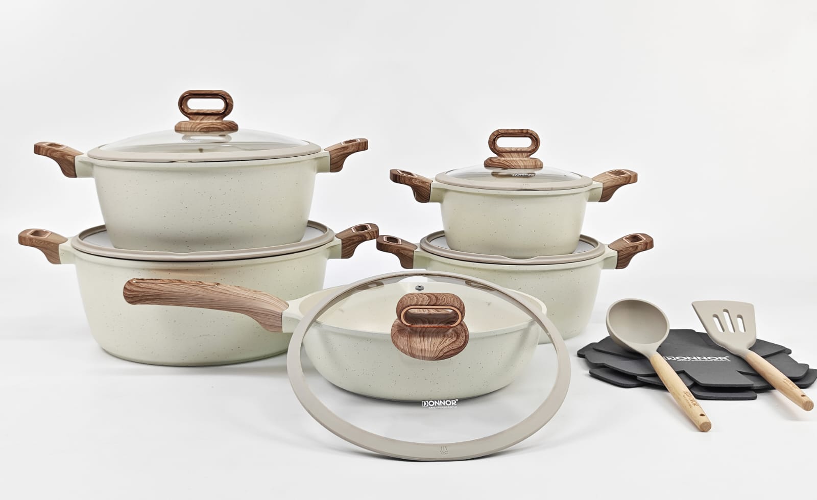 Donnor - 15pc Non Stick Granite Cookware Set