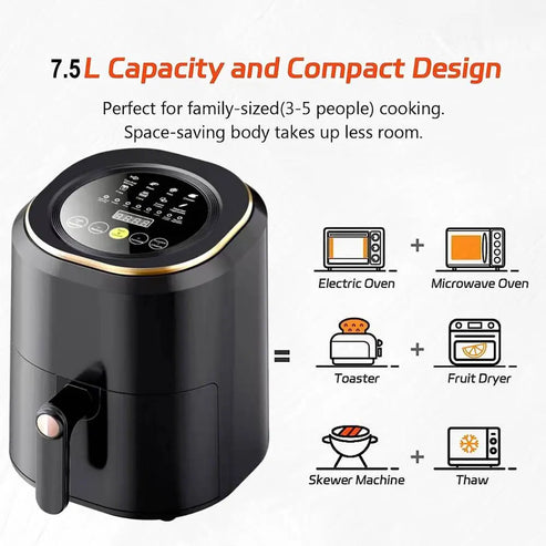 Silver Crest 7.5L Digital Touch Air Fryer + FREE Silicone Liner