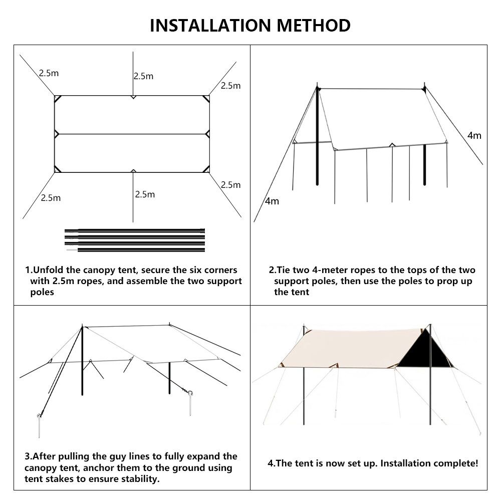 Shayd - 5m Outdoor Portable Sun/Rain Camping Canopy