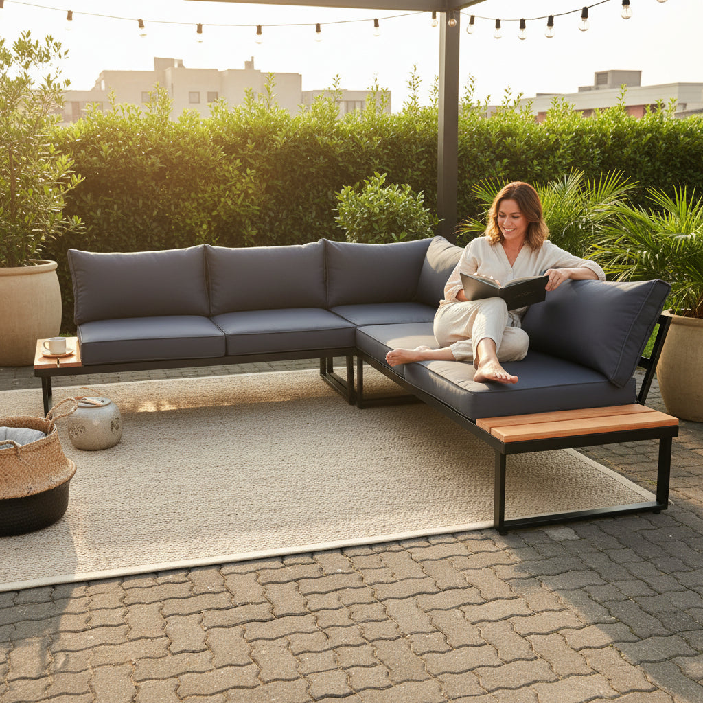 Shayd - 4pc Maldives Indoor/Outdoor Corner Sofa Set