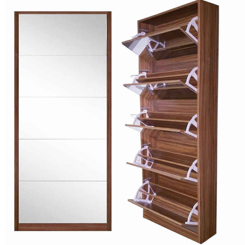 Nu Dekor - 5 Tier Mirror Shoe Cabinet