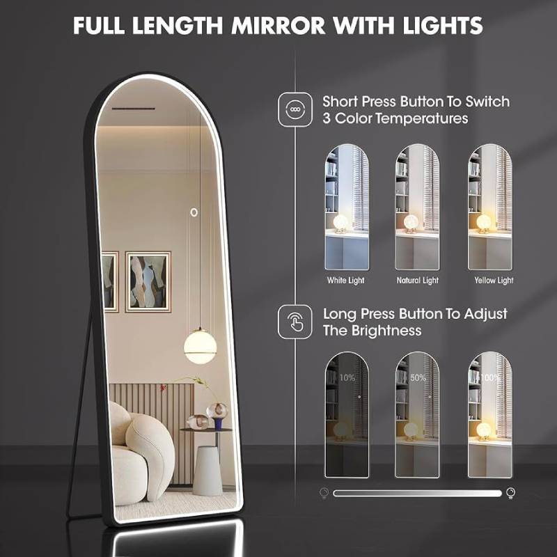 Nu Dekor - Arched Full Length LED Light Mirror  - 49 x 160cm