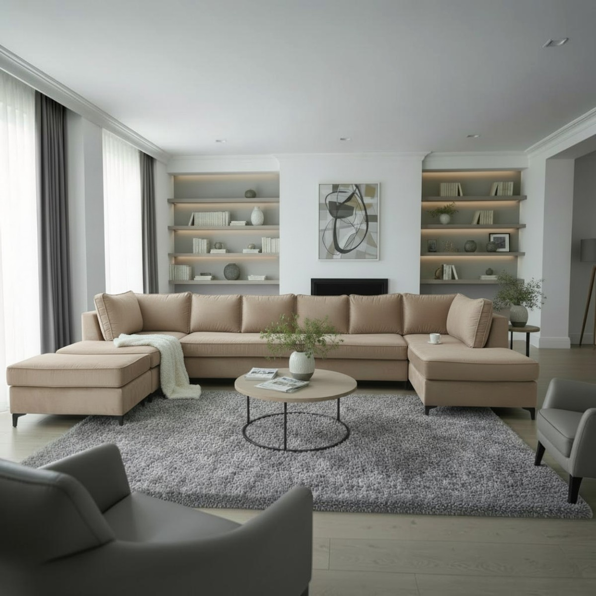 Nu Dekor - Sarah Modular U-Shape Velvet Couch