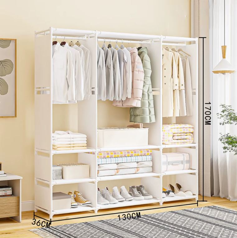Nu Dekor - Triple Wardrobe Pipe Storage Rack
