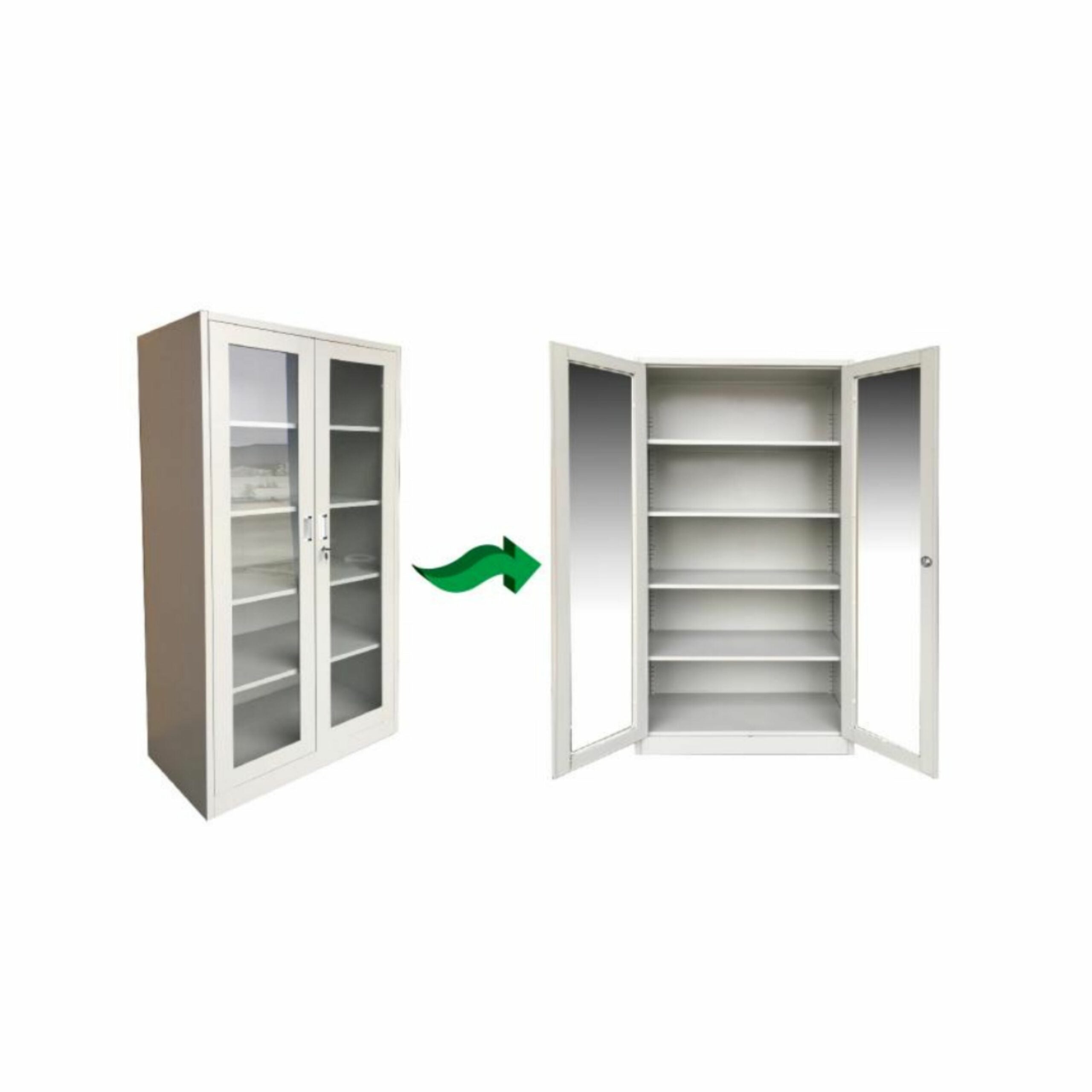 Focus - 5 Tier Shelf Glass Storage Cabinet