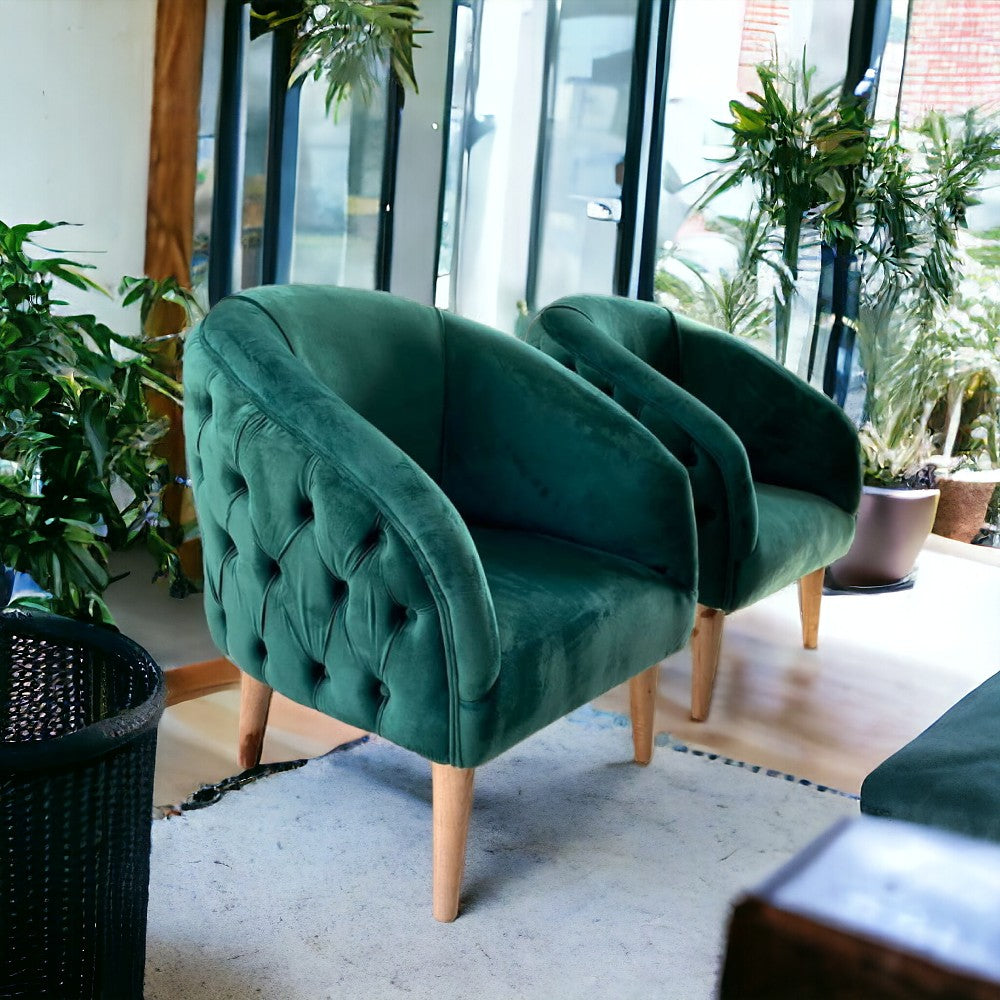 Nu Dekor - Belo Button Velvet Chair